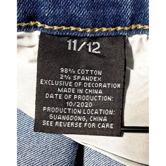 Pastel Jeans Womens Distressed Mid-Rise Button-Fly Skinny Jeans Size 11/12 Blue - Picture 3 of 11